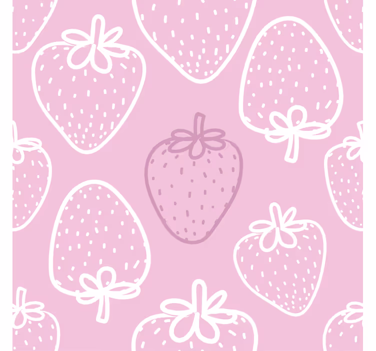 Rollo für küche nahtloses rosa erdbeer-muster - TenStickers