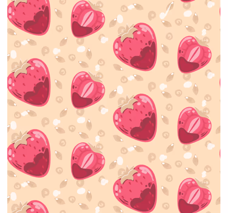Rollo für küche mit erdbeer-muster auf beige - TenStickers