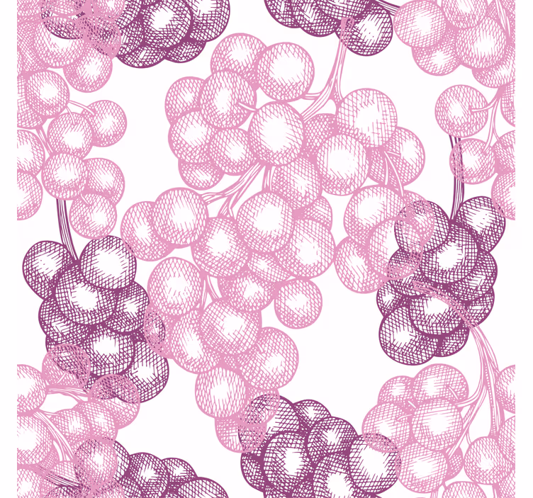 Rollo für küche mit handgezeichneten rosa und lila trauben - TenStickers