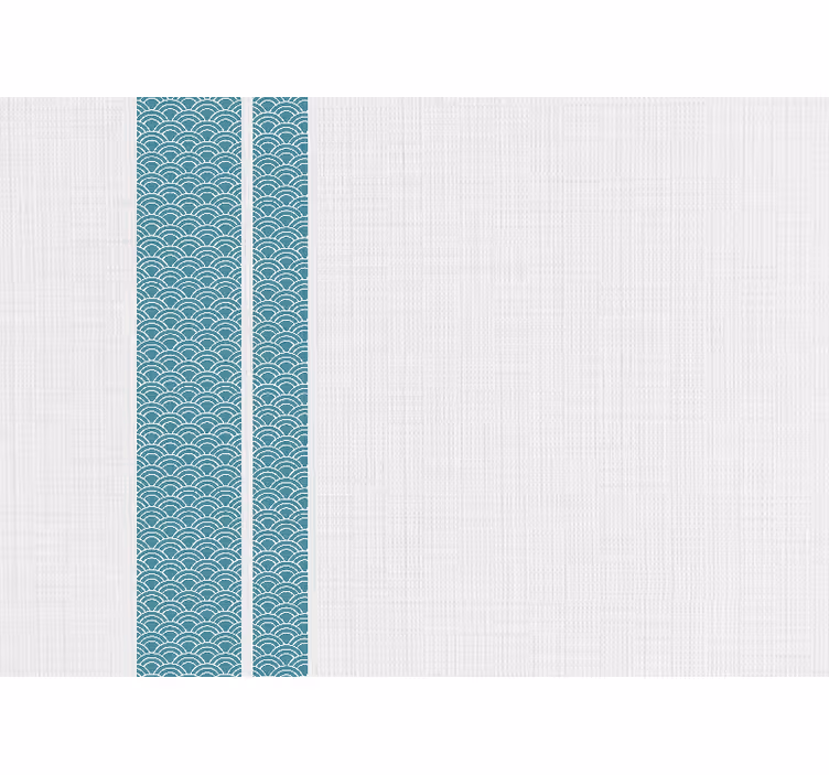 Rollo fenster weiß japandi minimalistische blaue streifen - TenStickers