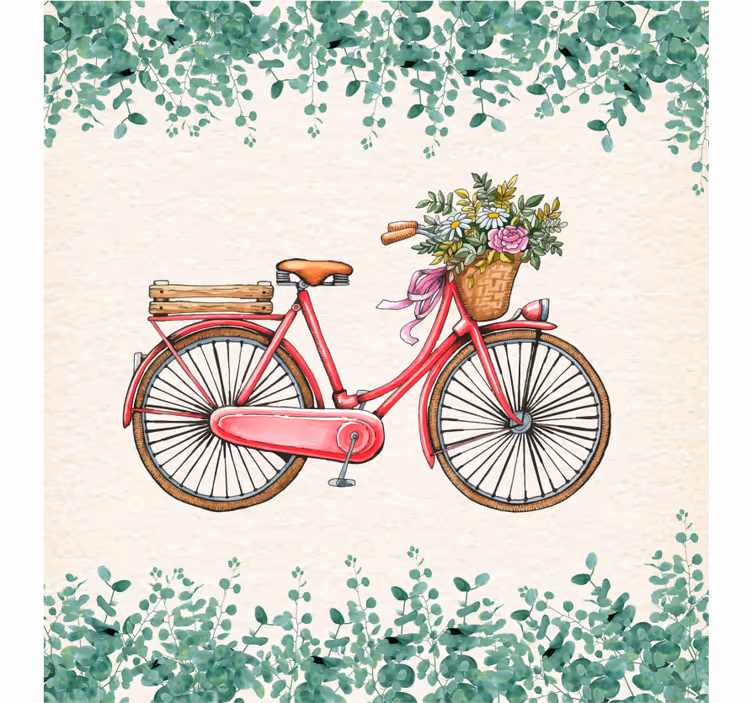 Rollo wohnzimmer im rustikalen vintage-stil fahrrad - TenStickers