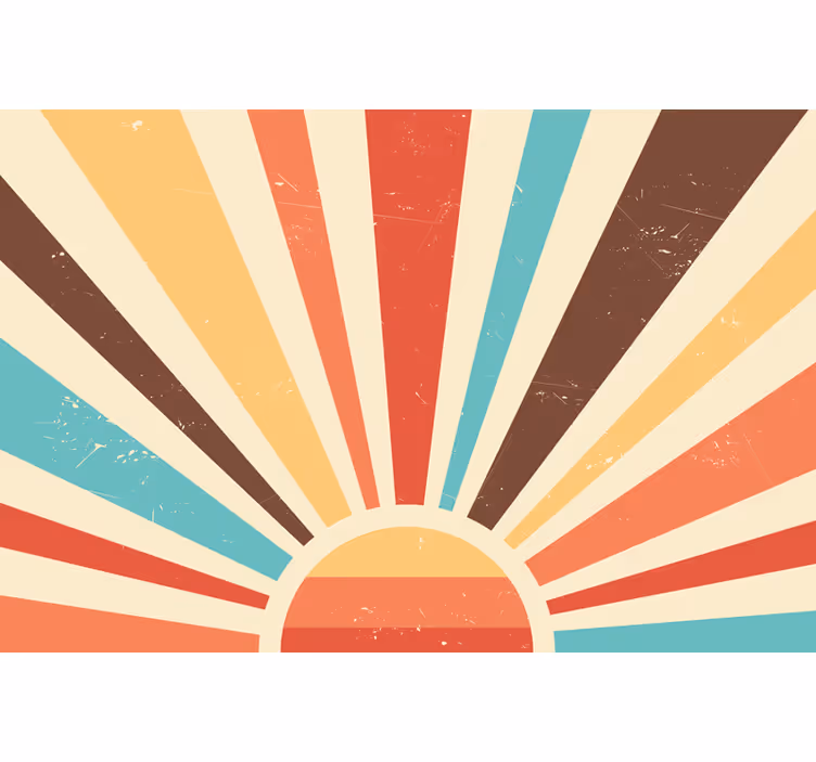 Rollo wohnzimmer im abstrakten vintage sonnenuntergang - TenStickers
