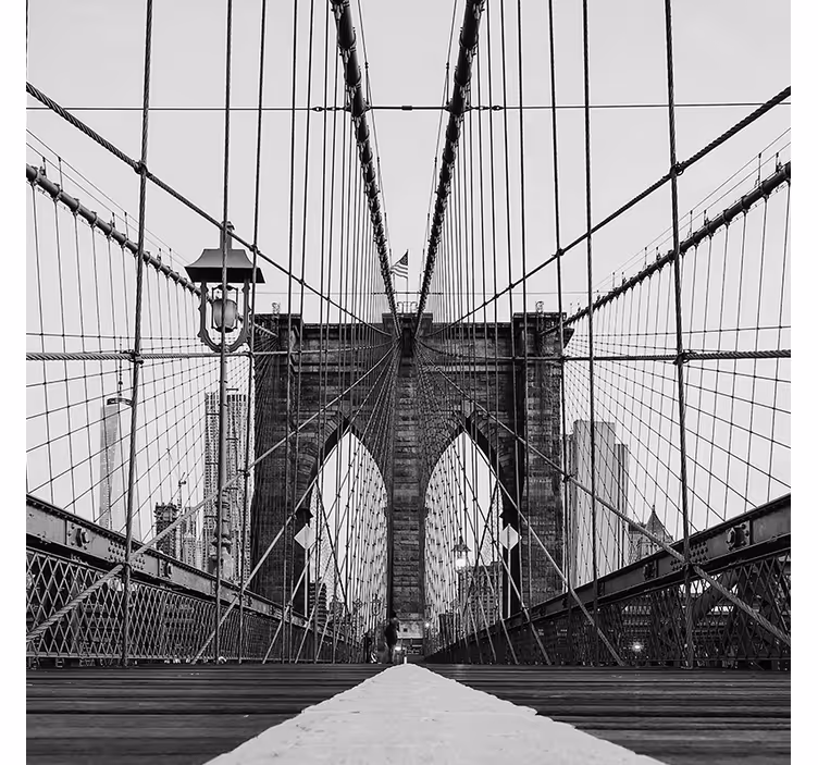 Rollo wohnzimmer brooklyn bridge in schwarz-weiß - TenStickers