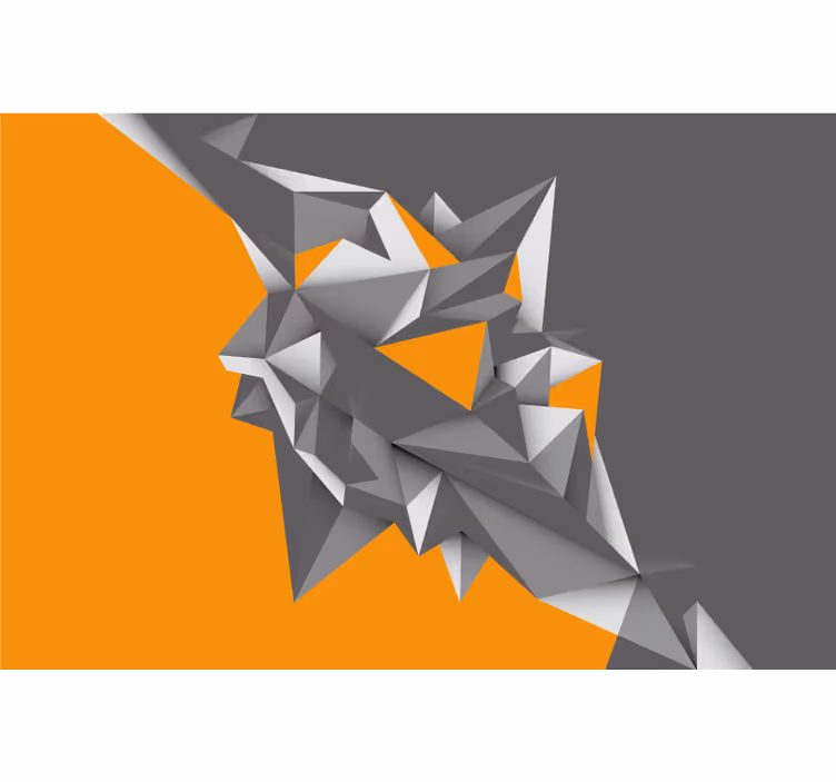 Rollo wohnzimmer graue und orange geometrische formen - TenStickers