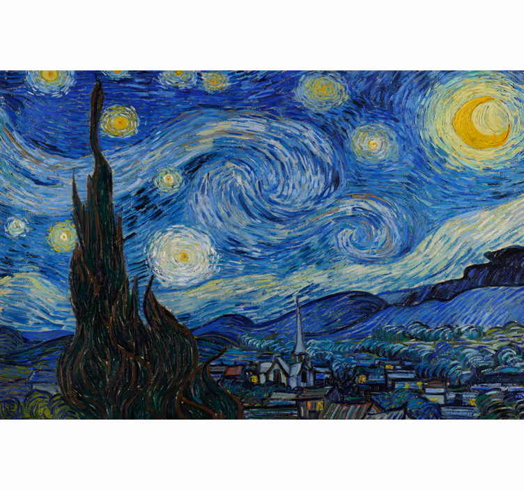 Rollo wohnzimmer im stil von van goghs sternennacht - TenStickers