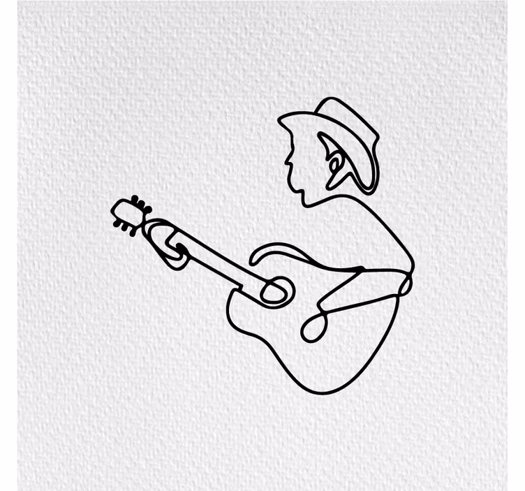 Rollo wohnzimmer niedliches minimalistisches gitarren-design - TenStickers