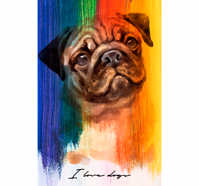 Rollo wohnzimmer mit regenbogen mops - TenStickers