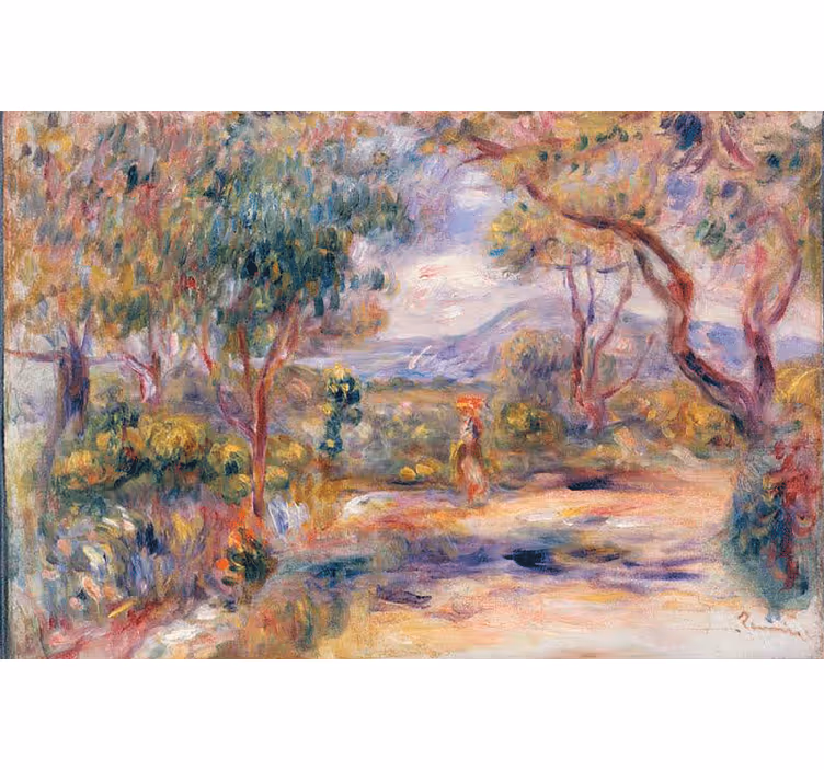 Rollo wohnzimmer landschaft eines dorfes in frankreich - TenStickers