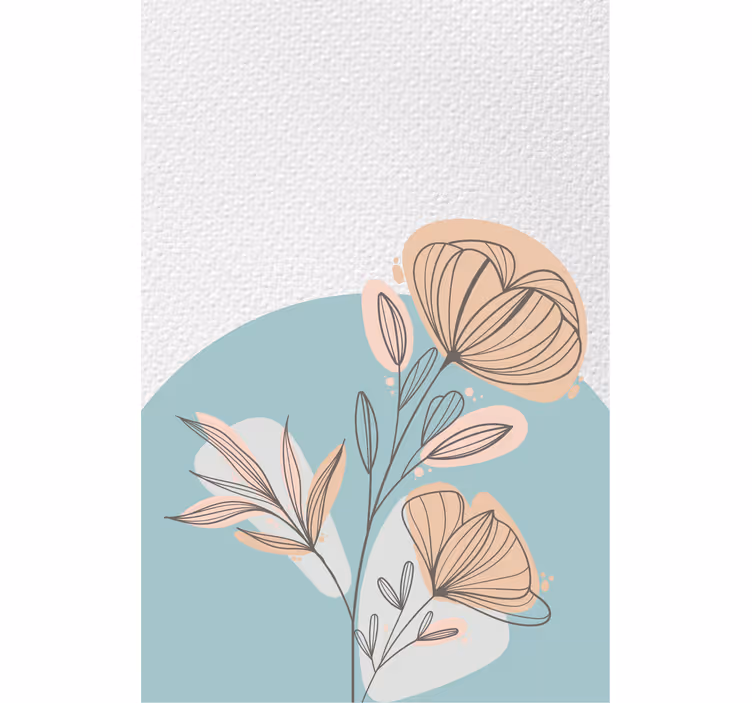 Rollo wohnzimmer mit blumenmalerei - TenStickers