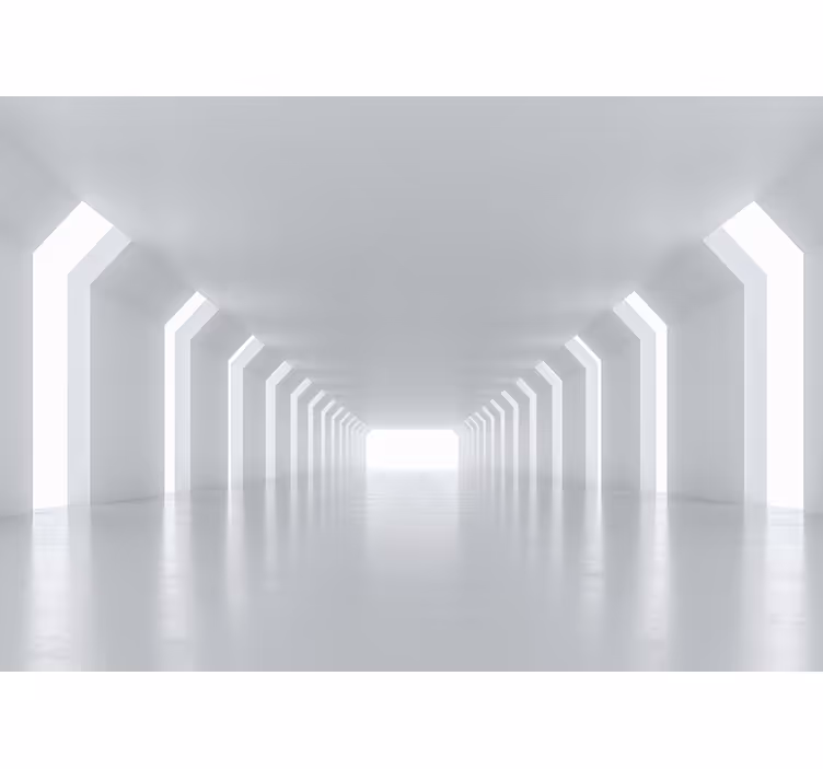 Rollo fenster weiß futuristische korridor perspektive - TenStickers