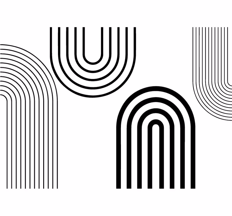 Rollo fenster weiß dünne minimalistische schwarze bögen - TenStickers