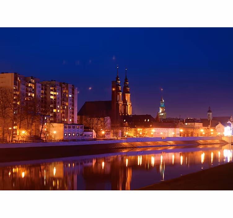 Rollo fenster blau opole nach sonnenuntergang - TenStickers