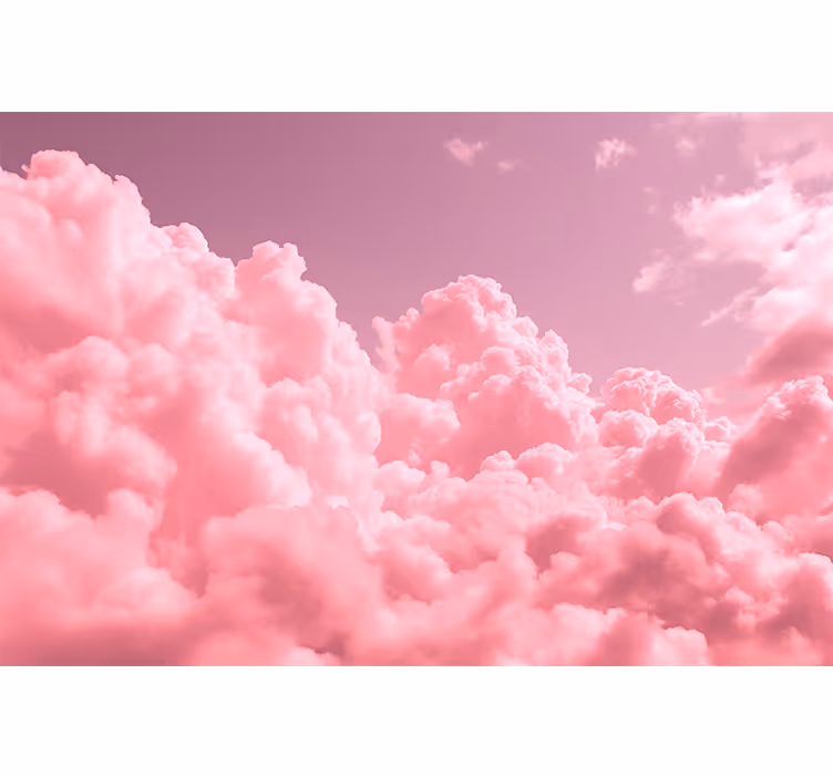 Rollo fenster rosa mit rosa flauschigen wolken - TenStickers