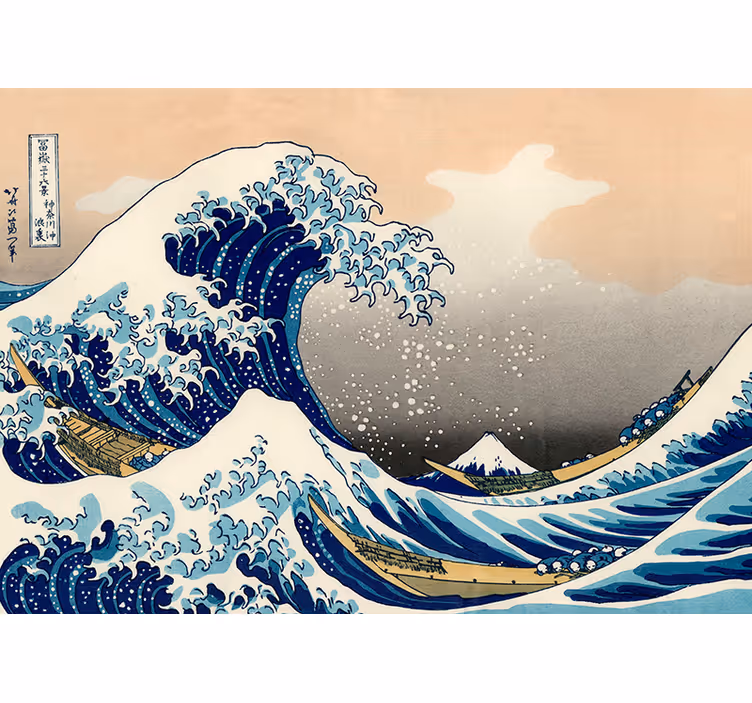 Rollo wohnzimmer hokusai welle fototapete - TenStickers