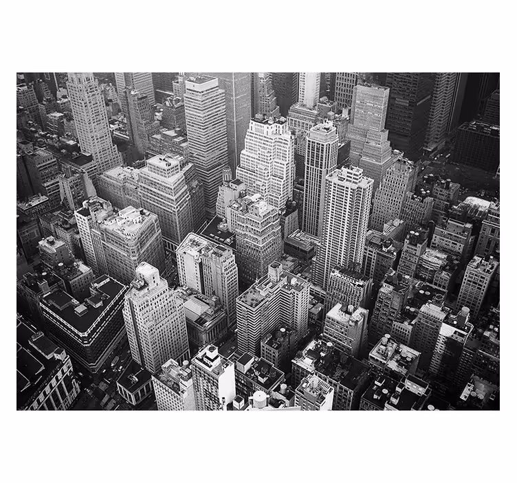 Rollo wohnzimmer new york luftaufnahme schwarz weiß - TenStickers