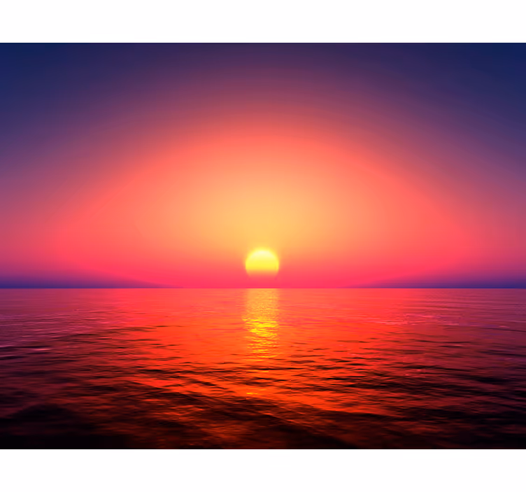 Rollo wohnzimmer fototapete sonnenuntergang am meer - TenStickers