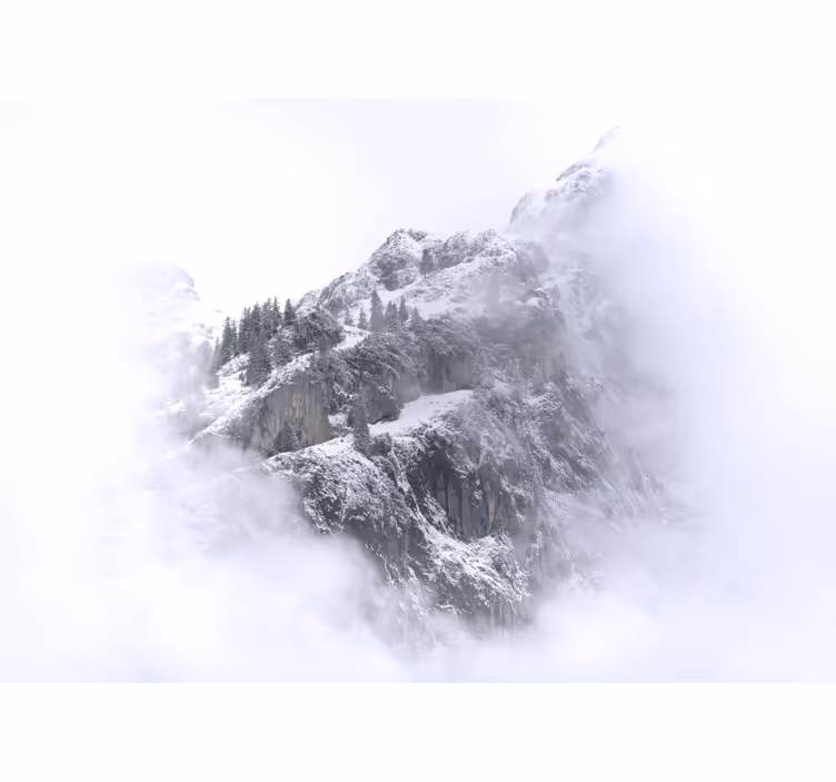 Rollo wohnzimmer wandtapete verschneite berglandschaft - TenStickers