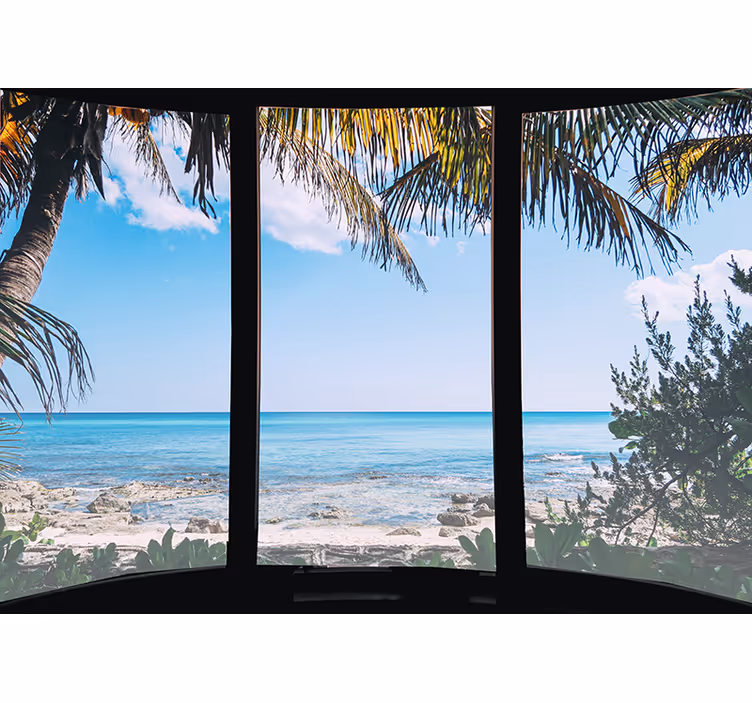 Rollo wohnzimmer 3d meerlandschaft am fenster - TenStickers