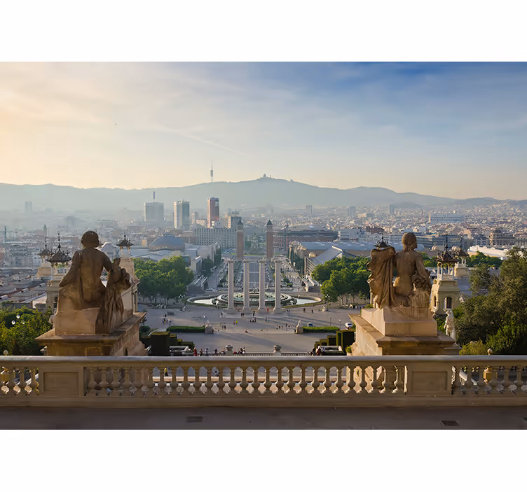 Rollo wohnzimmer fototapete barcelona fontaine montjuic - TenStickers