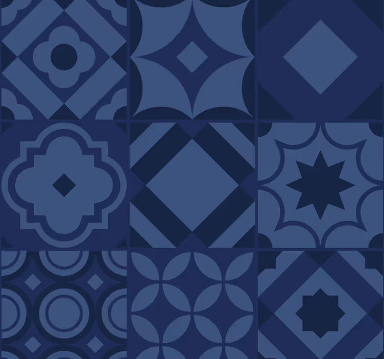 Rollo fenster blau mit marineblauen fliesen - TenStickers