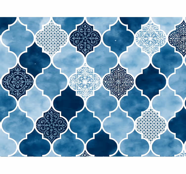 Rollo fenster blau aquarell marokko - TenStickers