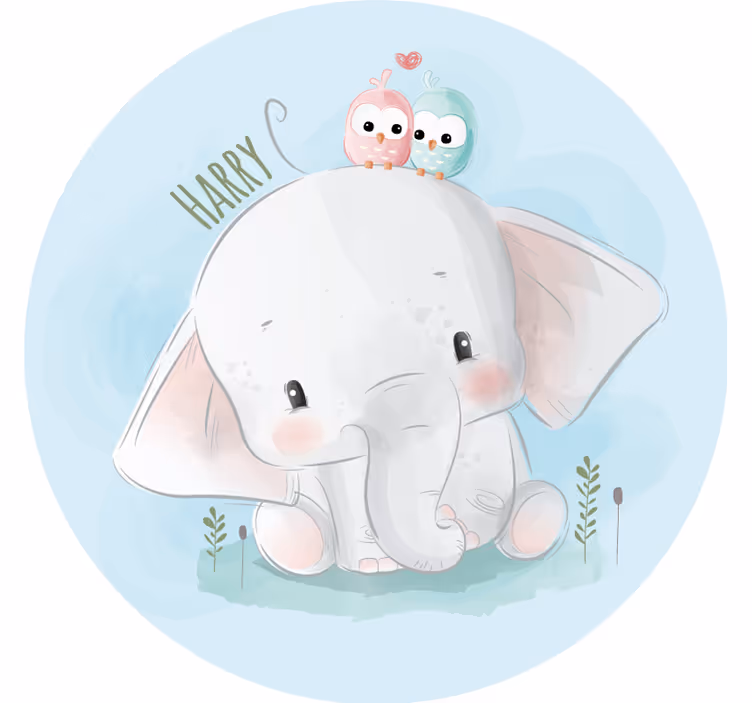 Rollo fenster blau großer blauer elefant - TenStickers