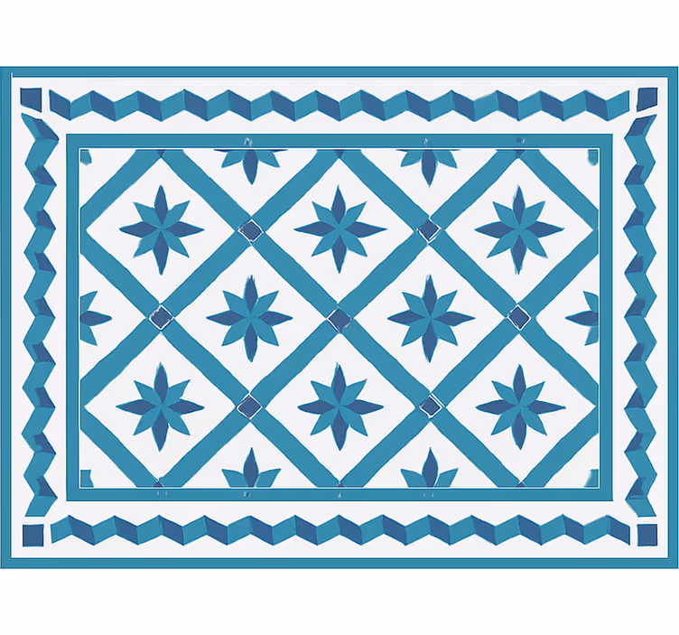 Rollo fenster blau mit geometrischen sternfliesen - TenStickers