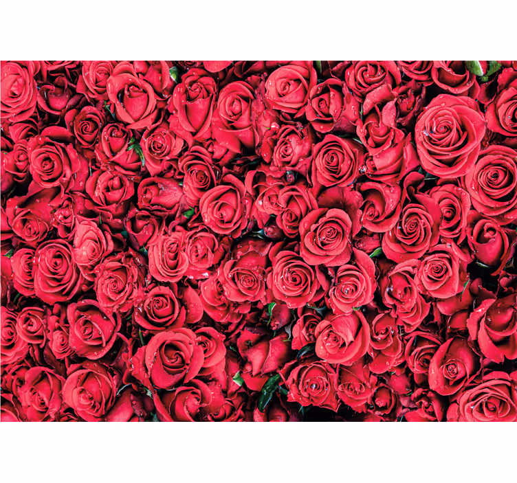 Rollo wohnzimmer rote blumen auf strukturiertem hintergrund - TenStickers