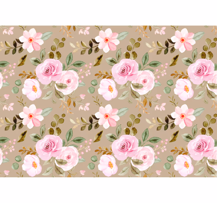 Rollo wohnzimmer mit vintage beige rosenmuster - TenStickers