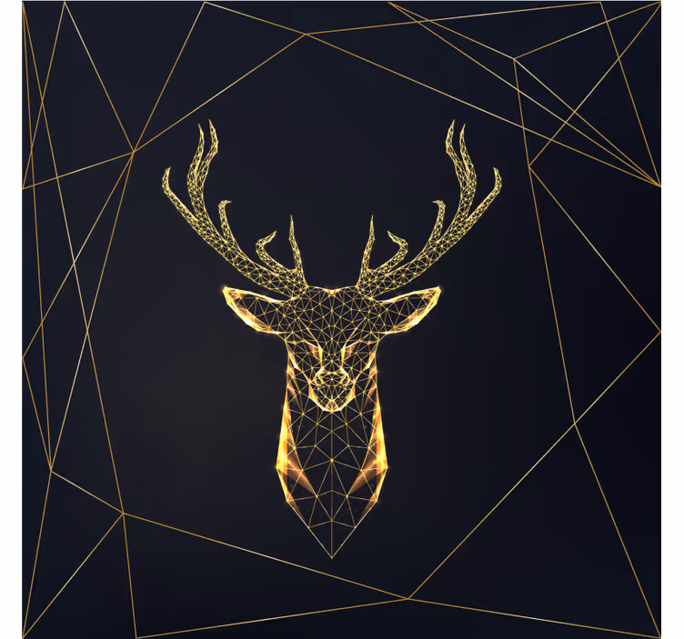 Rollo wohnzimmer geometrischer hirsch in gold - TenStickers