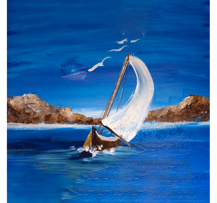 Rollo wohnzimmer segelboote aus canvas - TenStickers