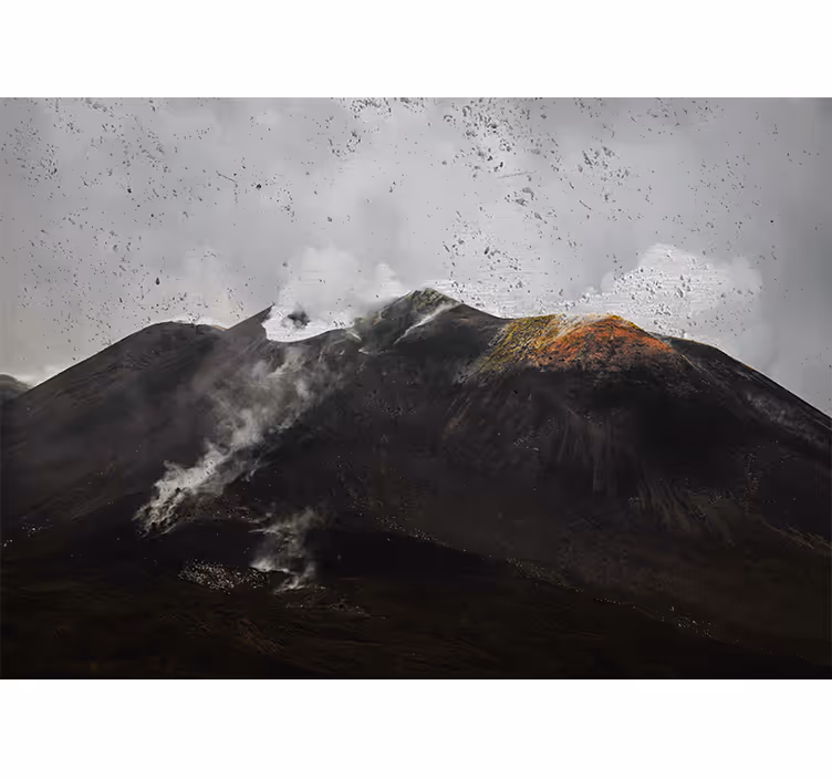 Rollo wohnzimmer mit nebliger Ätna landschaft - TenStickers