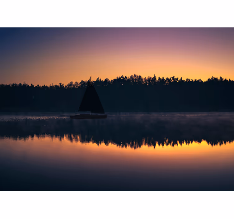 Rollo wohnzimmer mazury segelboot sonnenuntergang - TenStickers