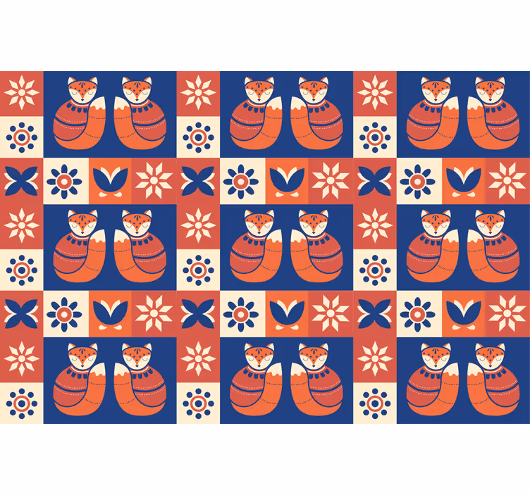 Rollo wohnzimmer farbenfrohes traditionelles tiermuster - TenStickers