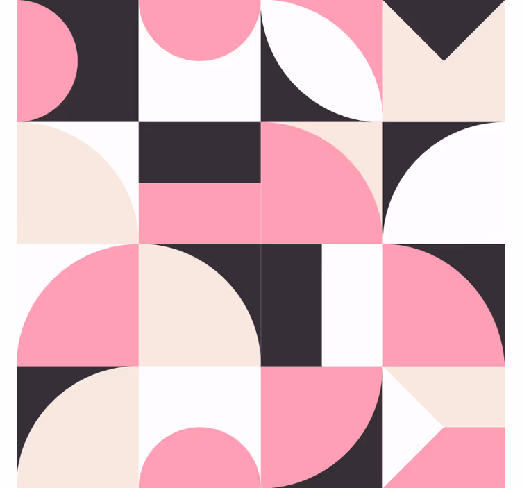 Rollo wohnzimmer mit pinkem geometrischen muster - TenStickers