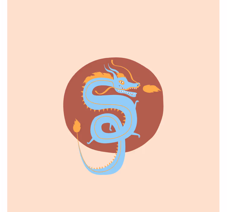 Rollo wohnzimmer in hellblauem drachen-design - TenStickers