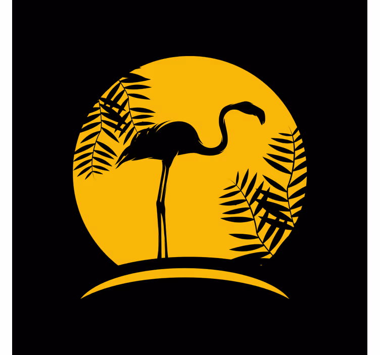 Rollo wohnzimmer schwarzflamingo mit mond - TenStickers