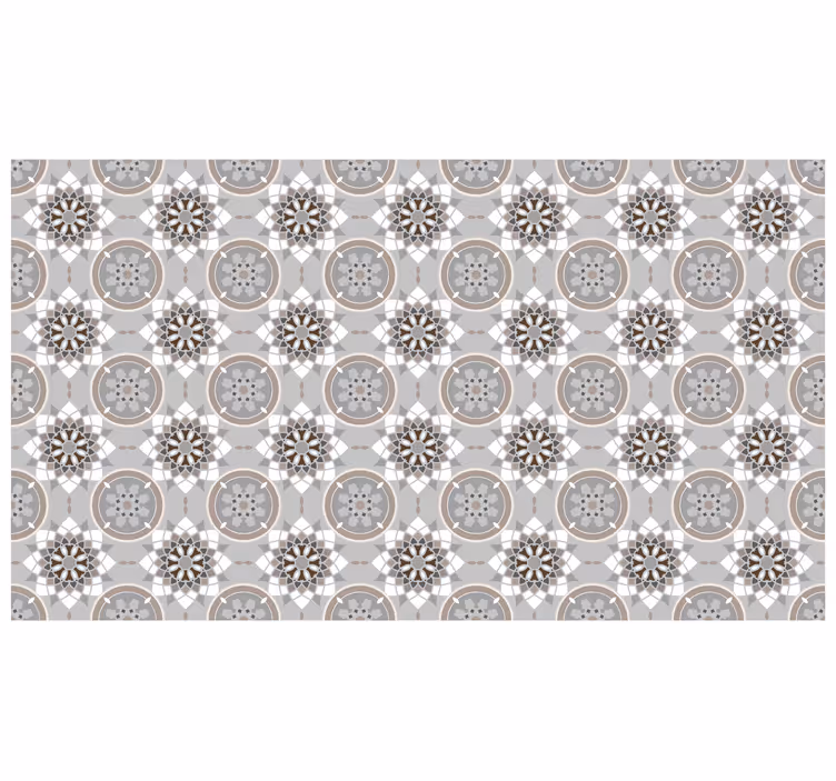 Rollo fenster grau fliesen mit blumenmuster - TenStickers