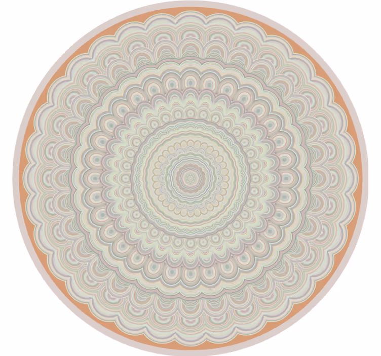 Rollo fenster beige mit rundem beigen mandala - TenStickers
