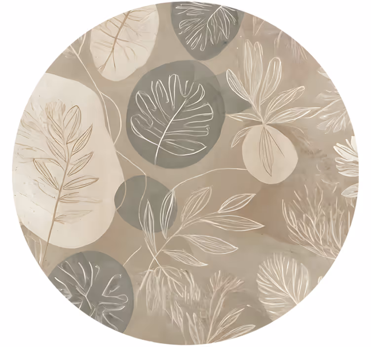 Rollo fenster beige neutral botanischer abstract - TenStickers