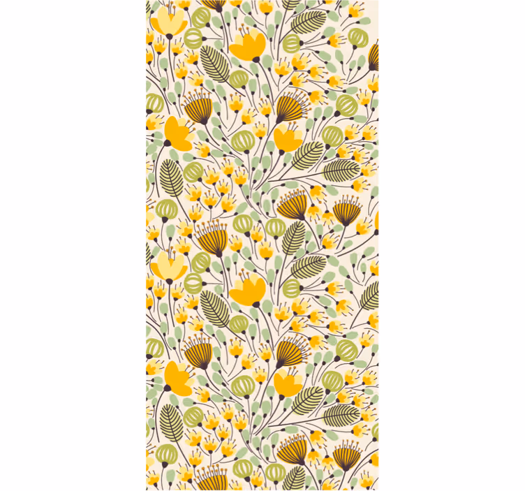 Rollo fenster schlafzimmer mit gelbem blumenspitze - TenStickers