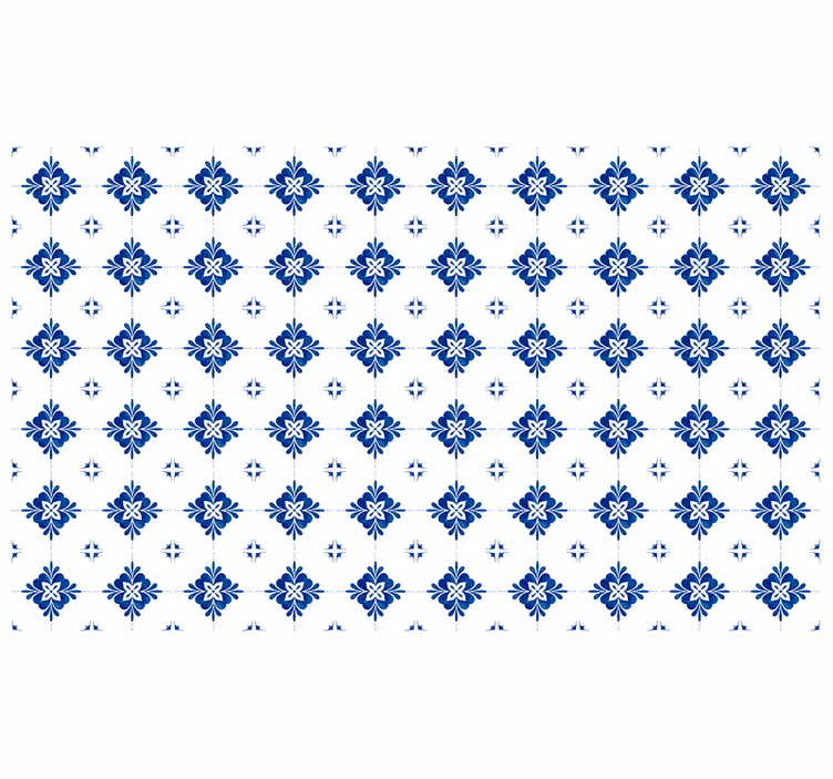 Rollo fenster schlafzimmer vintage blaue fliesen - TenStickers