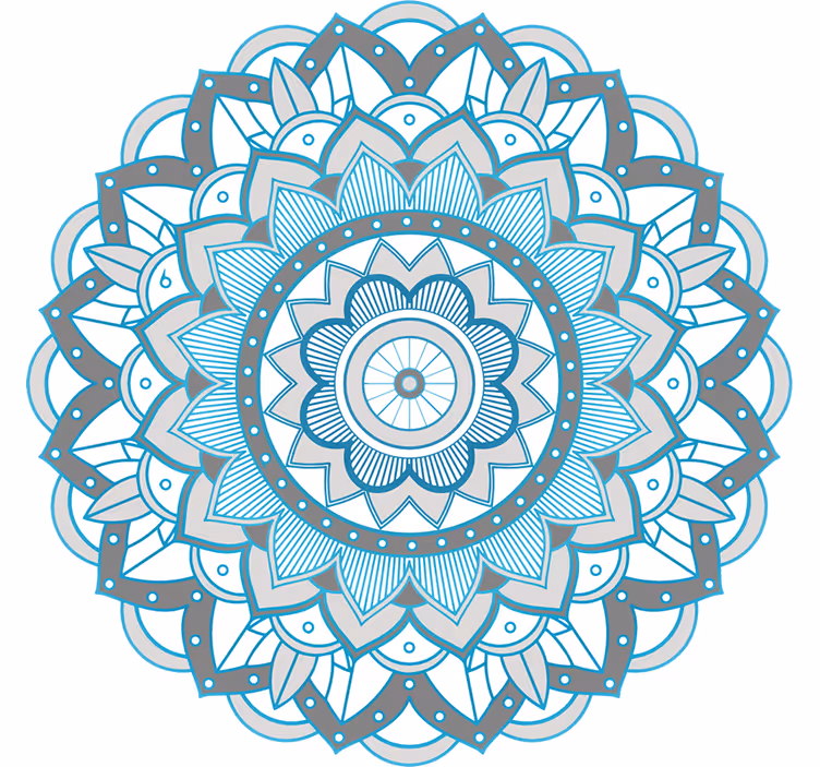 Rollo fenster schlafzimmer mit blauem mandala design - TenStickers
