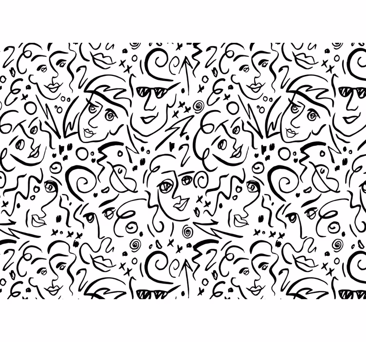 Rollo fenster weiß mit schwarz-weiß graffiti kunst - TenStickers