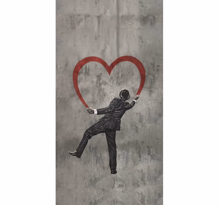 Rollo fenster grau mit banksy herz graffiti - TenStickers
