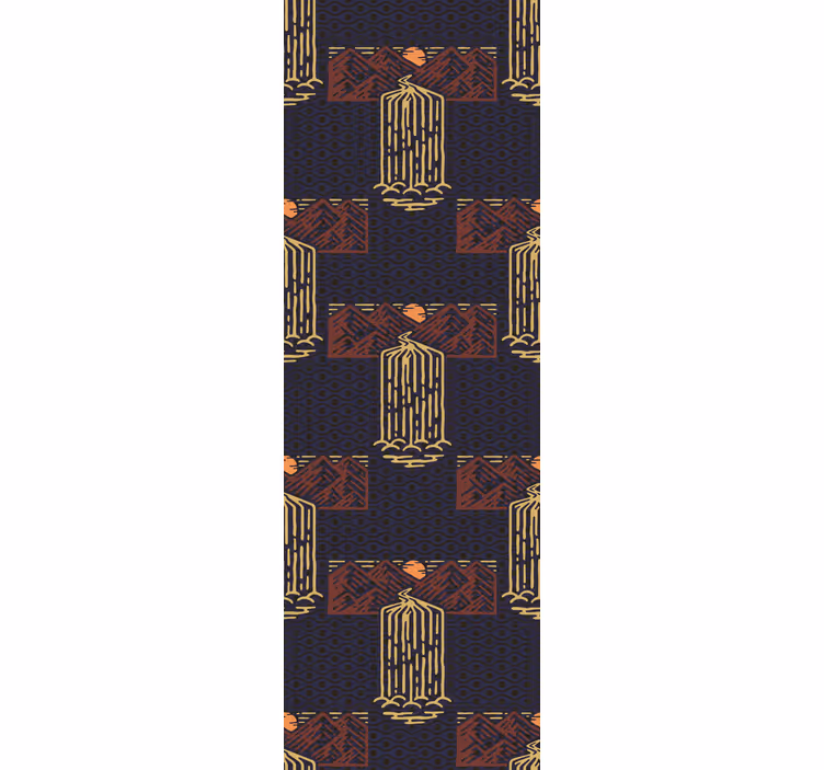 Rollo fenster vintage mit retro wasserfall landschaft - TenStickers
