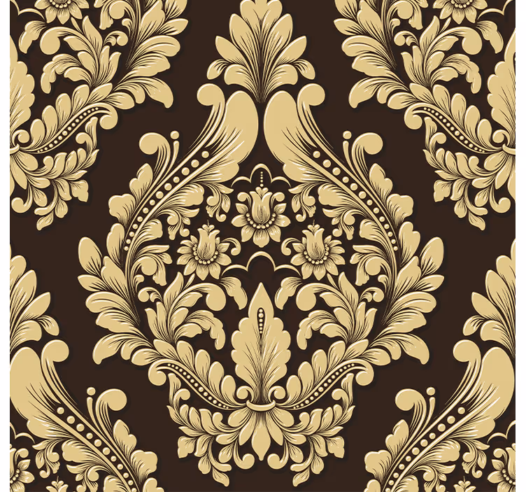 Rollo fenster vintage mit goldenem blumenmuster - TenStickers