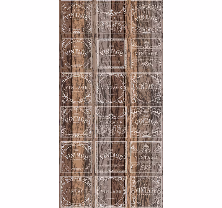 Rollo fenster vintage mit gestempelten fässern - TenStickers