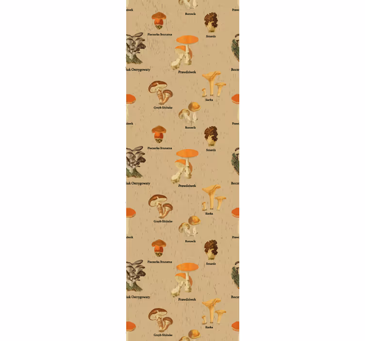 Rollo fenster vintage pilzarten im retro-stil - TenStickers