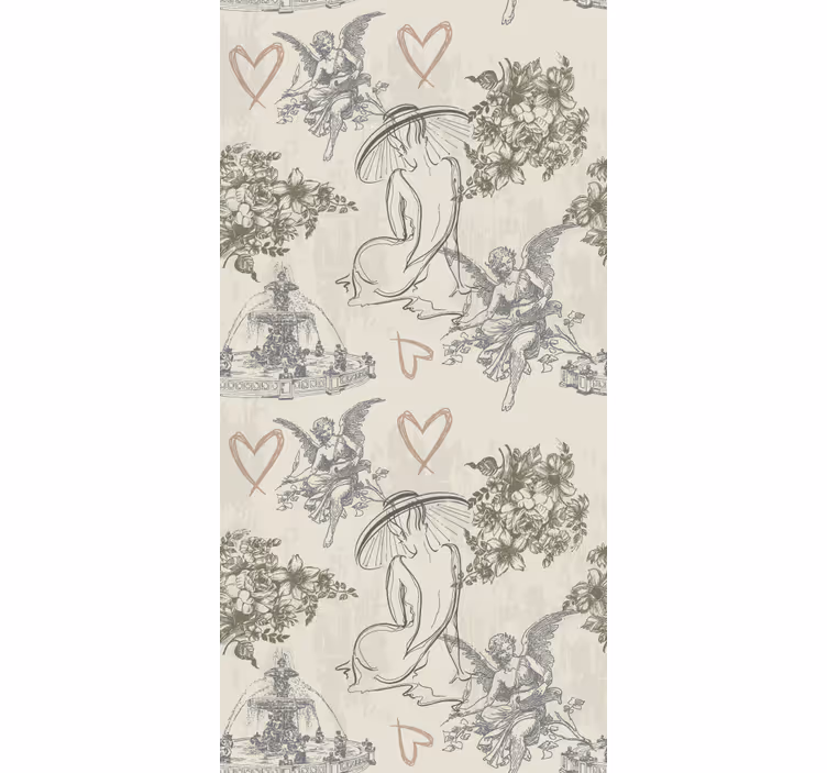 Rollo fenster vintage im französischen romantischen muster - TenStickers